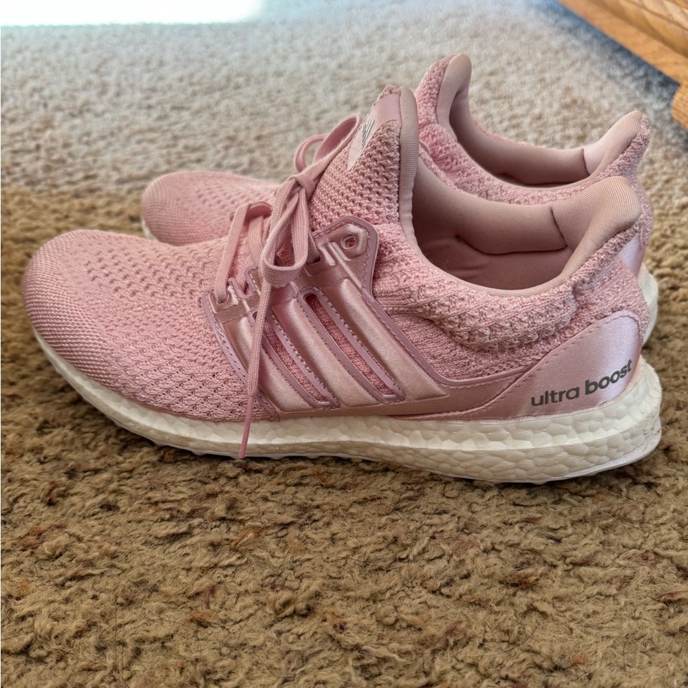 Pink Adidas Ultraboost shoes, women’s size 8.5
